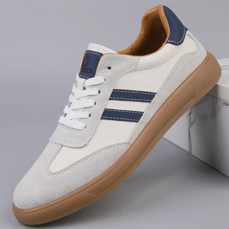 Barrett | Men's Suede-Look Retro Trainers - Lace-Up Casual Court Sneakers