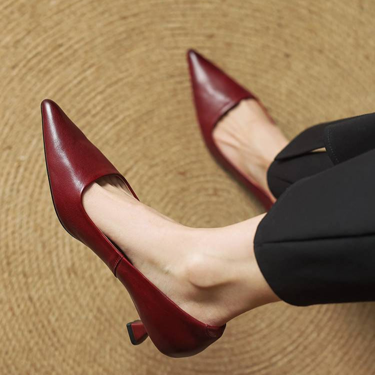 Evelyn | Women's Pointed-Toe Pumps – Kitten Heel Court Shoes