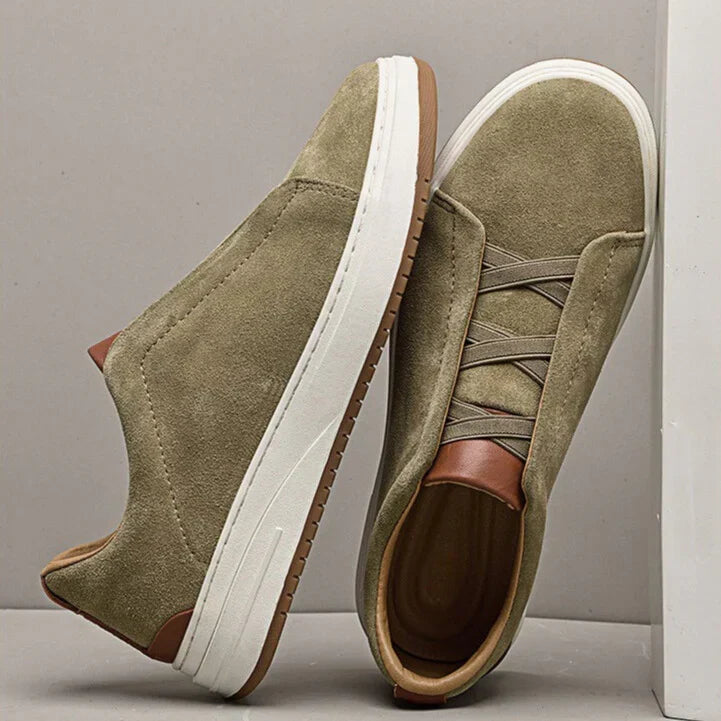 Lachlan | Men's Suede-Look Platform Trainers - Cushioned Casual Sneakers