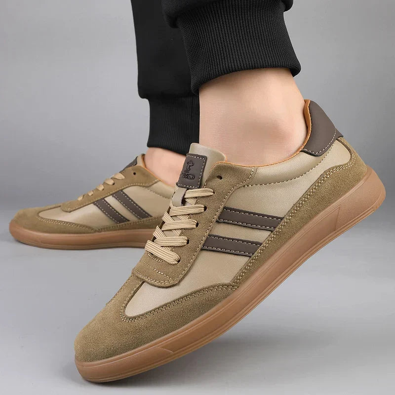 Barrett | Men's Suede-Look Retro Trainers - Lace-Up Casual Court Sneakers