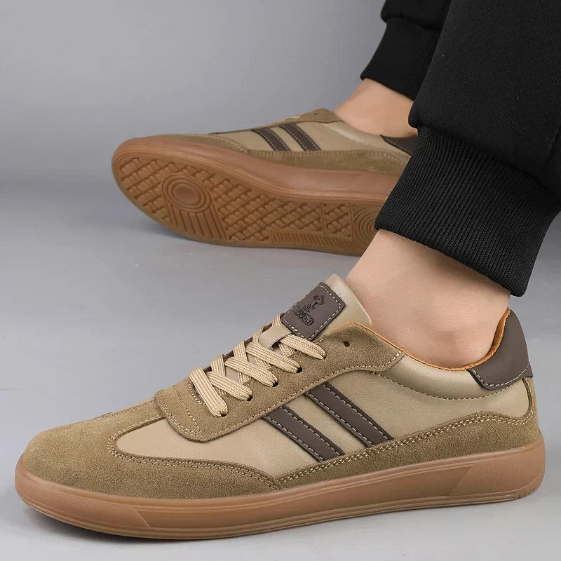 Barrett | Men's Suede-Look Retro Trainers - Lace-Up Casual Court Sneakers