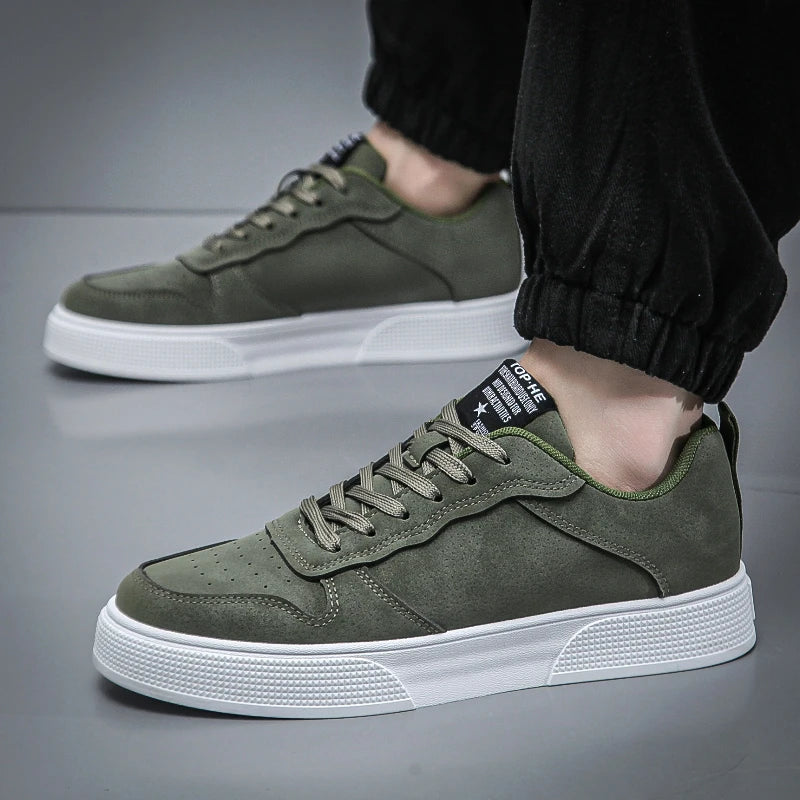 Carrington | Men's Suede-Look Court Trainers – Cushioned Lace-Up Sneakers