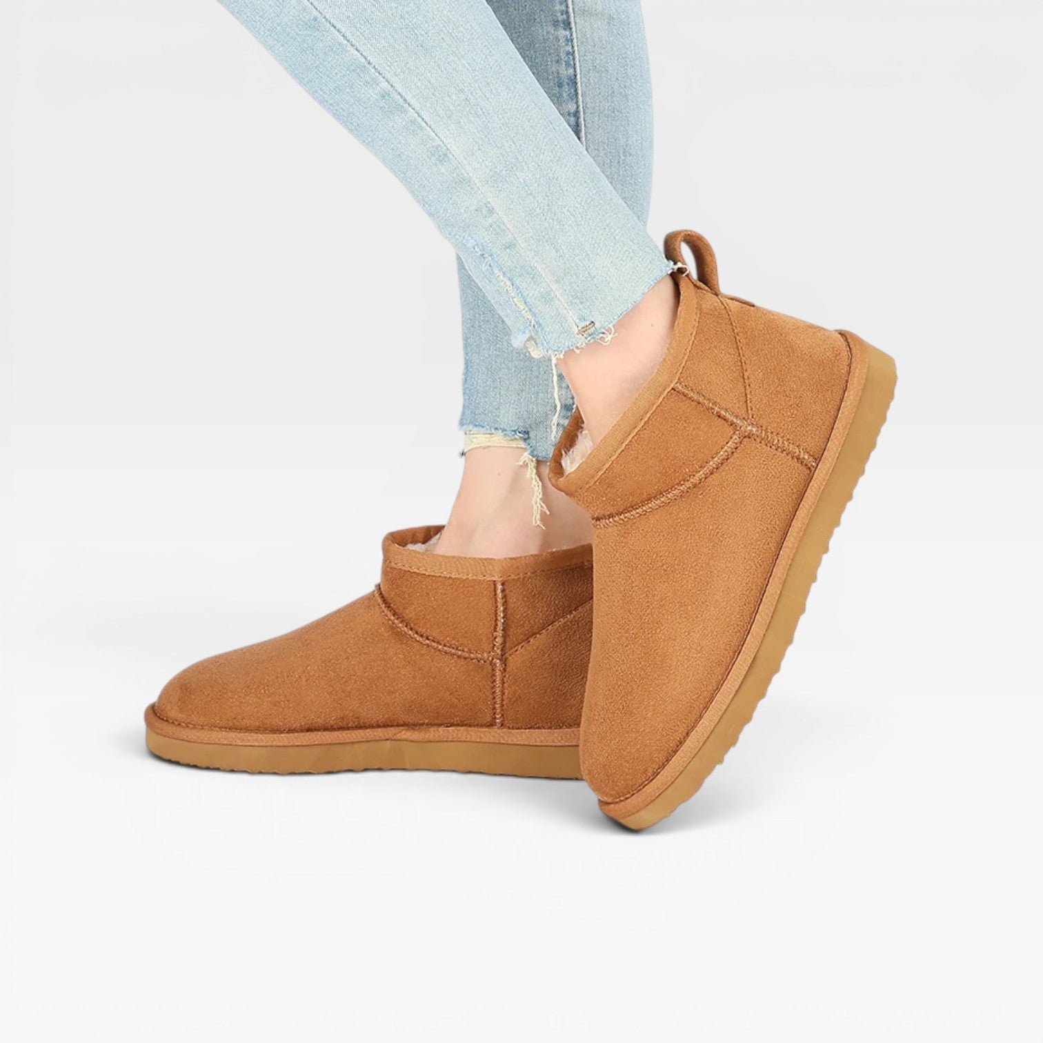Marjorie | Women's faux suede Ankle Boots - Cosy Winter Booties with Sheepskin Lining