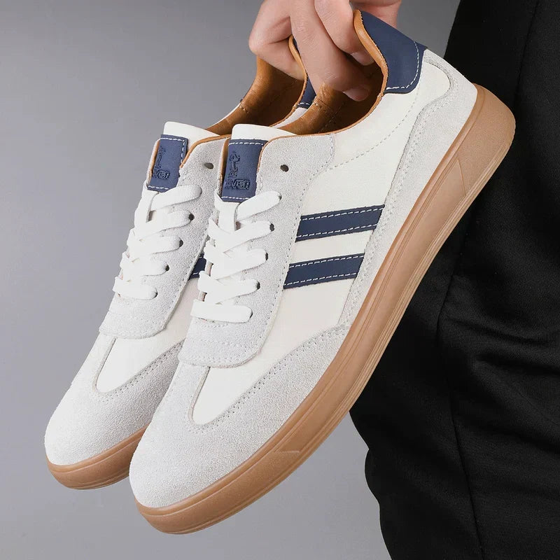 Barrett | Men's Suede-Look Retro Trainers - Lace-Up Casual Court Sneakers