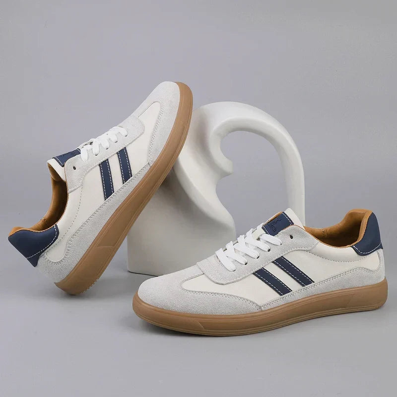 Barrett | Men's Suede-Look Retro Trainers - Lace-Up Casual Court Sneakers