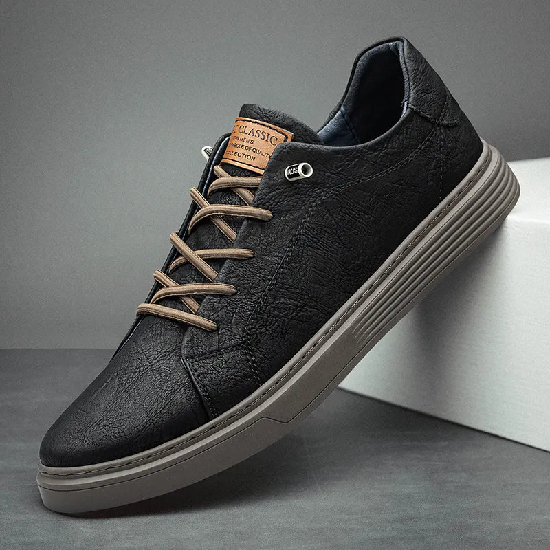 Dexter | Men's Faux Leather Trainers - Classic Everyday Sneakers