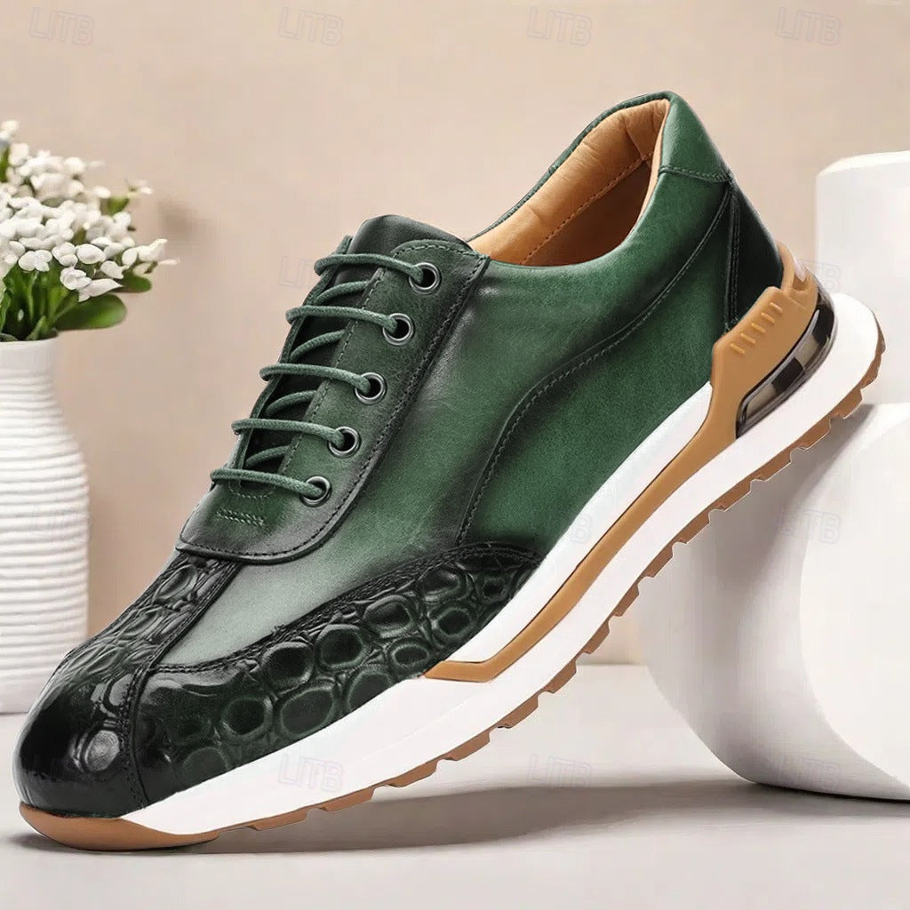 Vittorio | Men's Cowhide Leather Trainers – Cushioned Smart Casual Sneakers