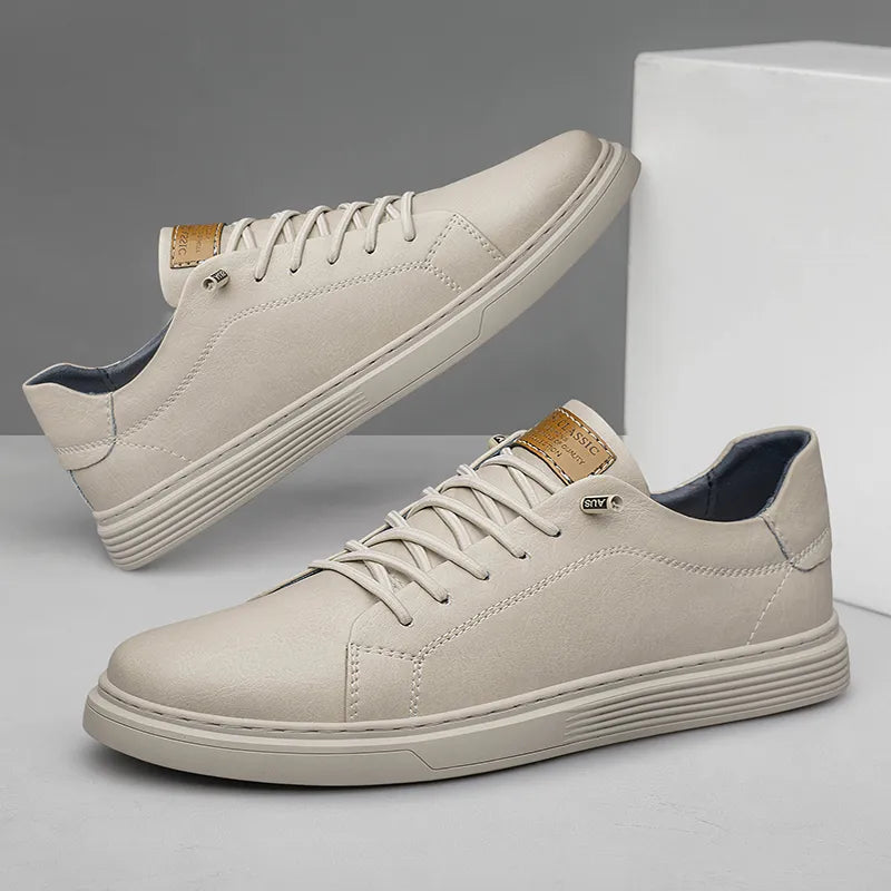 Dexter | Men's Faux Leather Trainers - Classic Everyday Sneakers