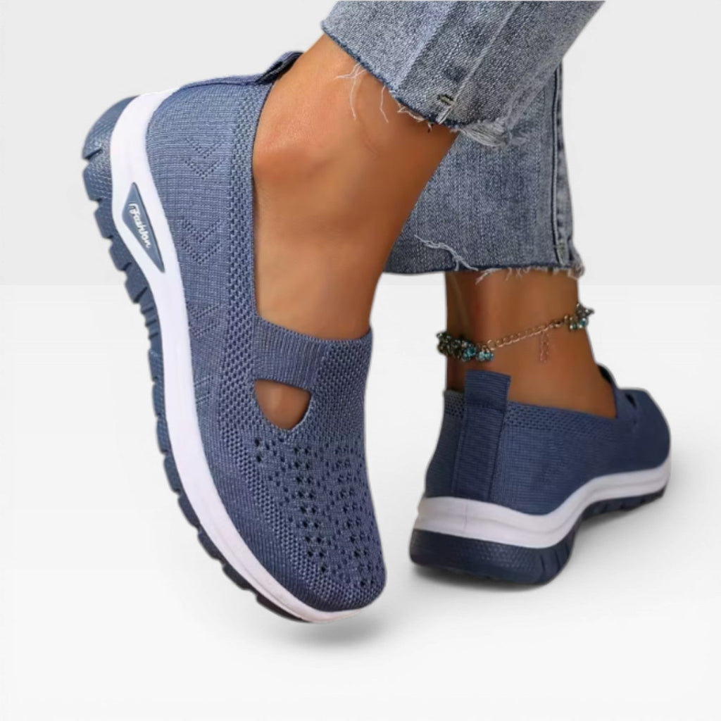 Women's Knit Slip-On Walking Trainers – Breathable Lightweight