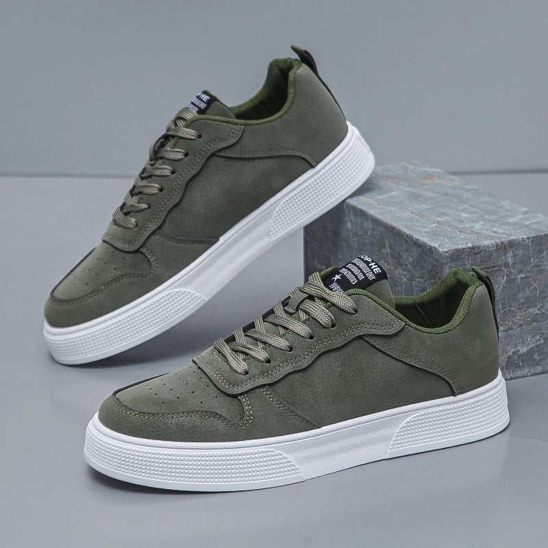 Carrington | Men's Suede-Look Court Trainers – Cushioned Lace-Up Sneakers