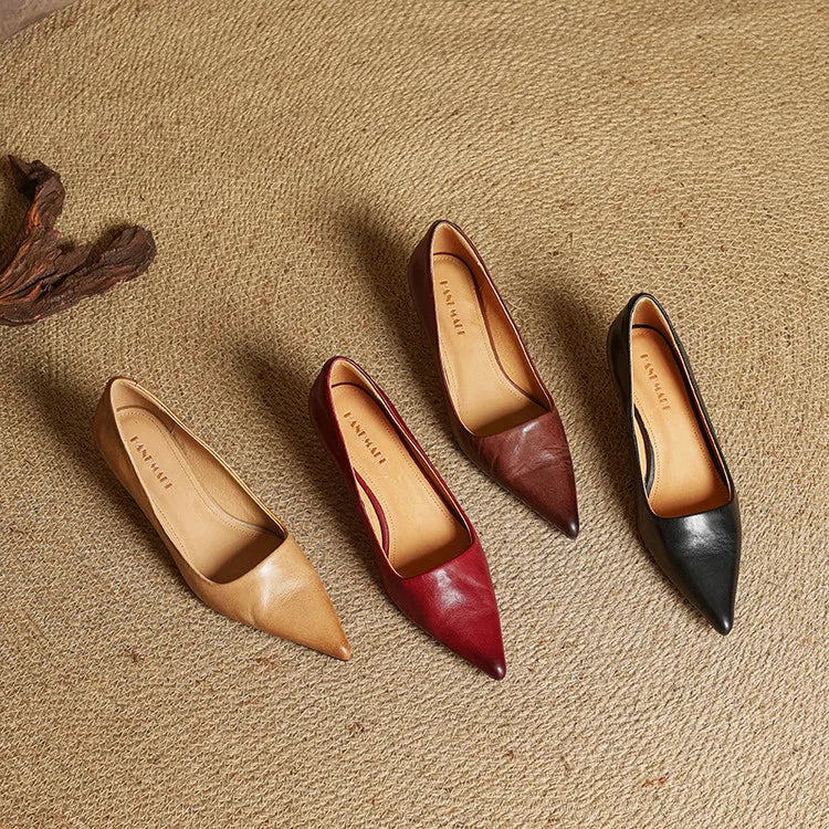 Evelyn | Women's Pointed-Toe Pumps – Kitten Heel Court Shoes