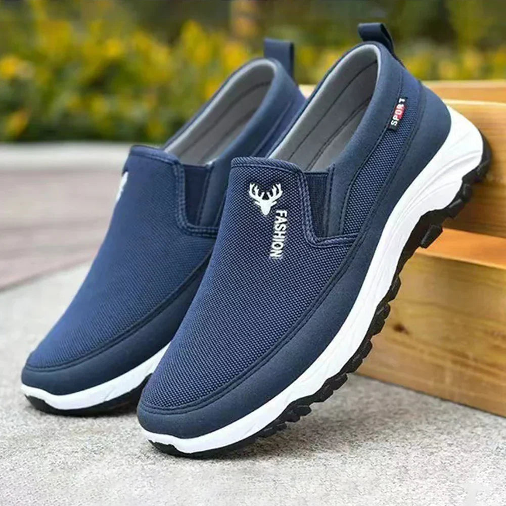 Tobias | Men's Slip-On Mesh Trainers - Breathable Boat Shoe Style Sneakers