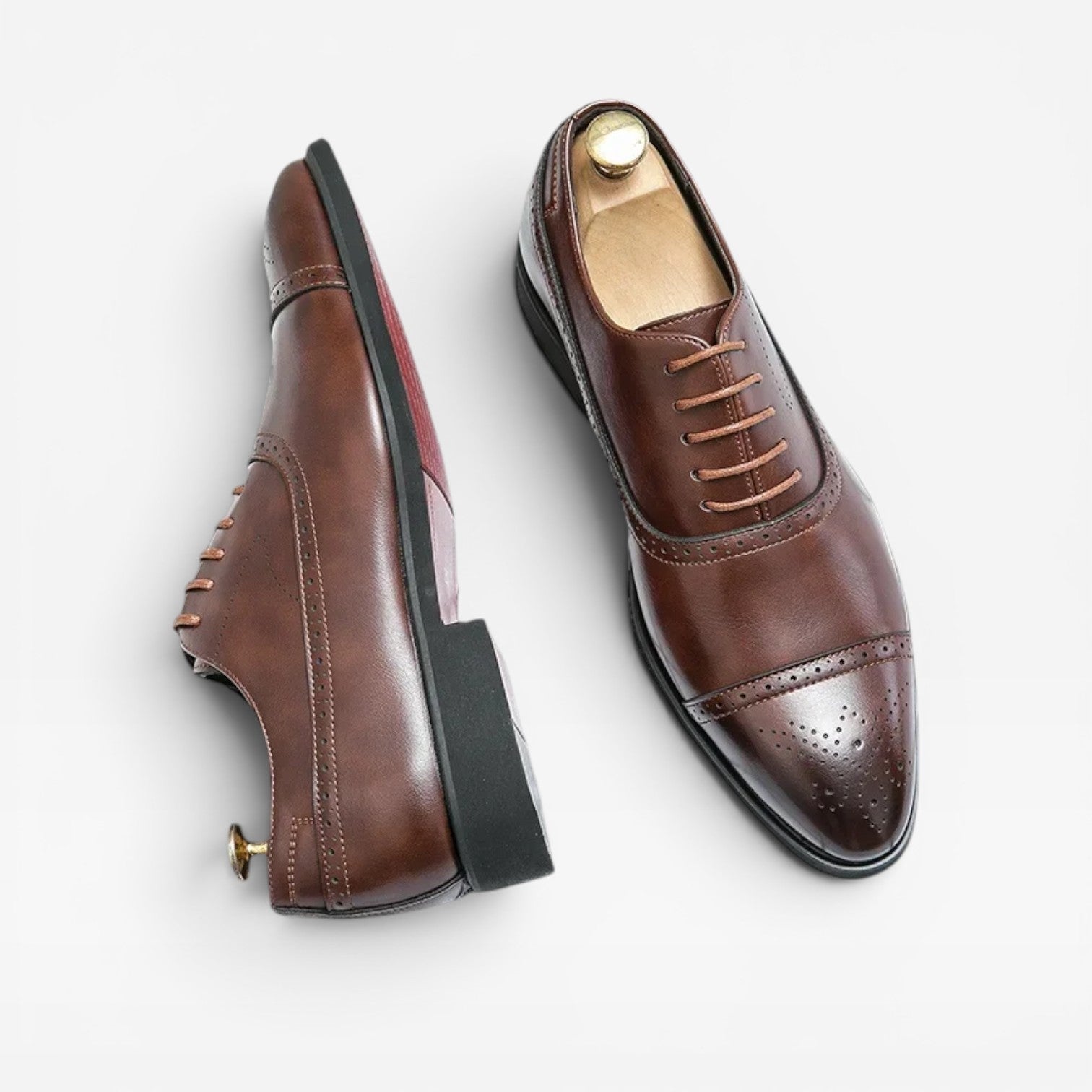 Arthur | Men's Brogue Oxford Shoes – Classic Leather Cap-Toe Dress Shoes