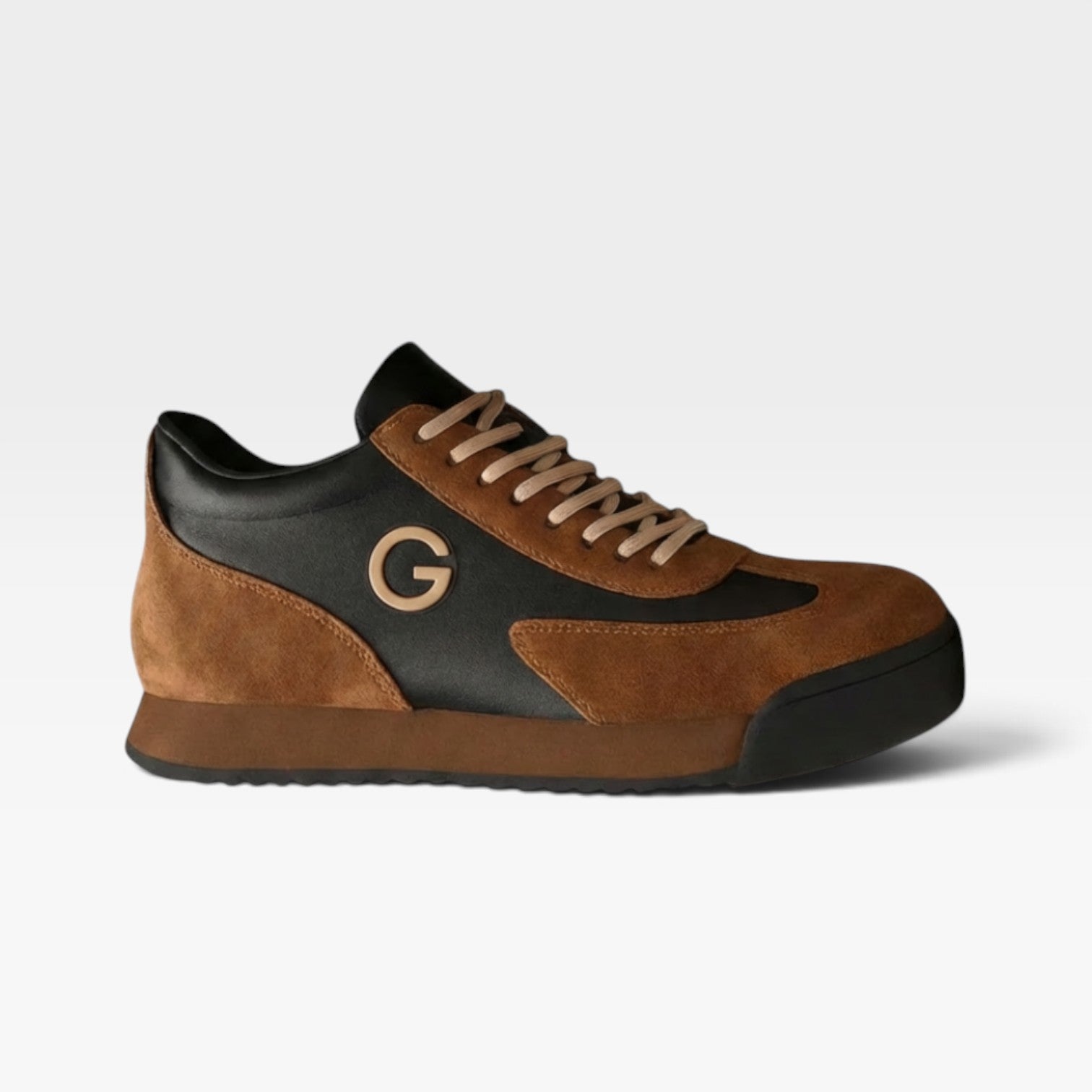 Ellery | Men's suede-look-and-faux leather Retro Trainers - Two-Tone Chunky-Sole Trainers