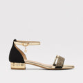 Marnie | Women's Ankle Strap Sandals - Embellished Ribbon Detail