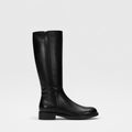 Verity | Women's Knee-High Block Heel Boots - Round-Toe Zip-Up Boots