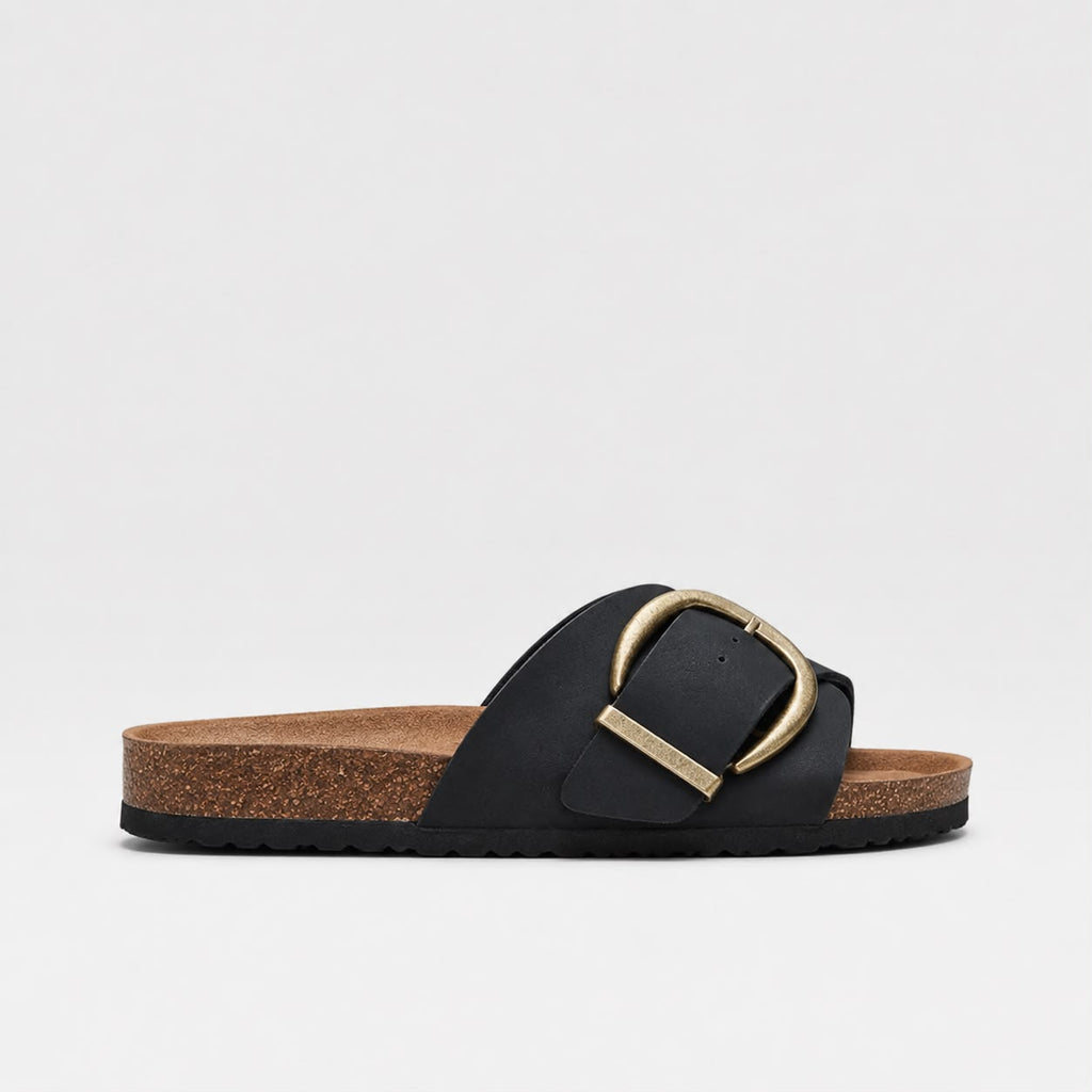 Rosemary | Women's Buckle Open-Toe Sandals - Slip-On Summer Sandals