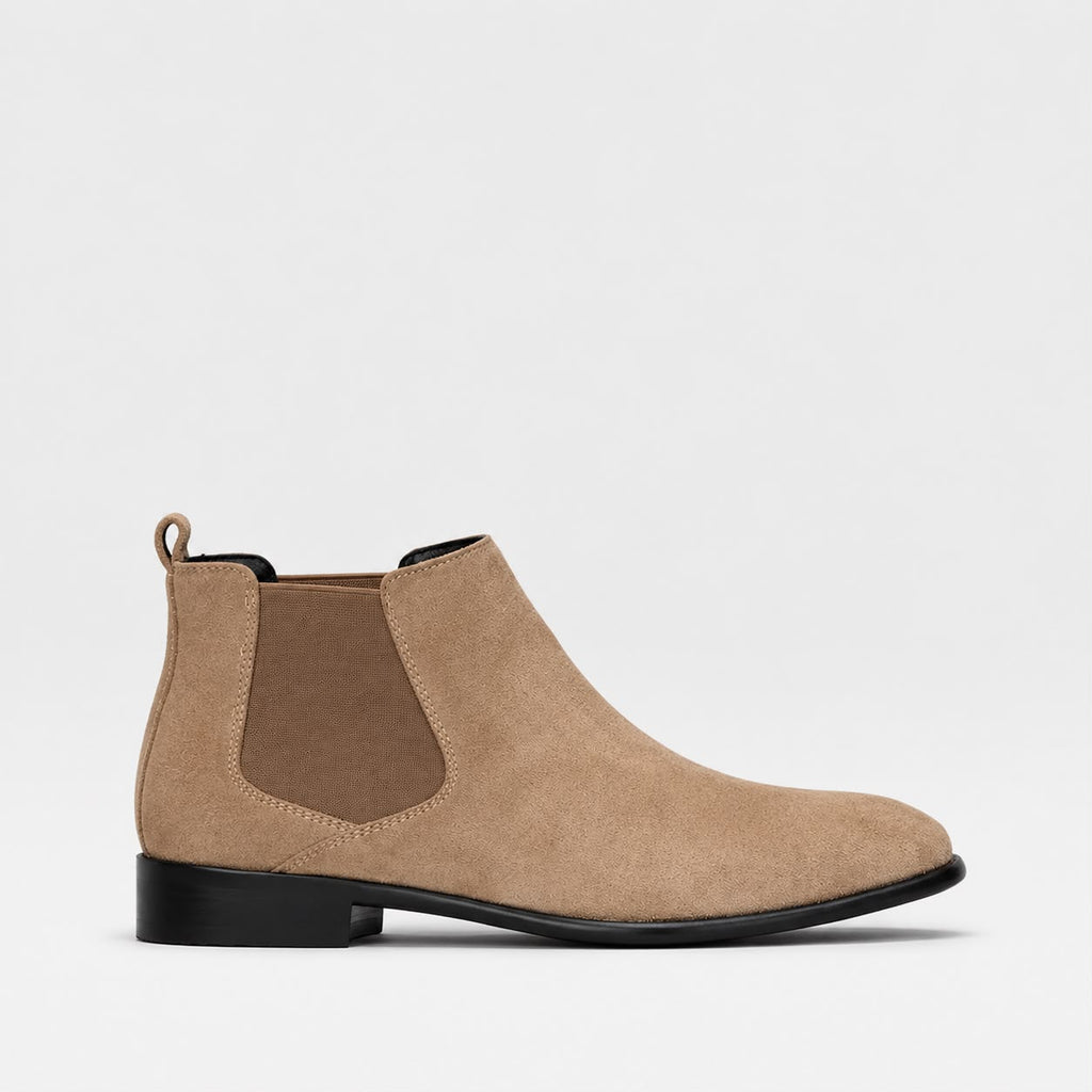 Bertram | Men's Pull-on Ankle Chelsea Boots - Elastic Gusset Pointed-Toe Boots
