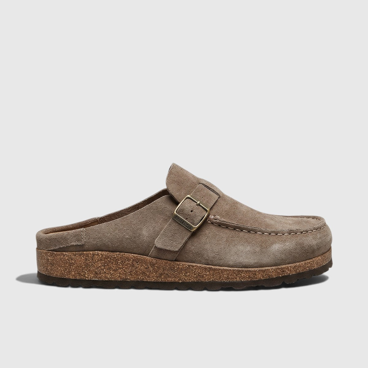 Ottilie | Women's Suede-Look Clogs - Buckle Strap Slip-On Shoes