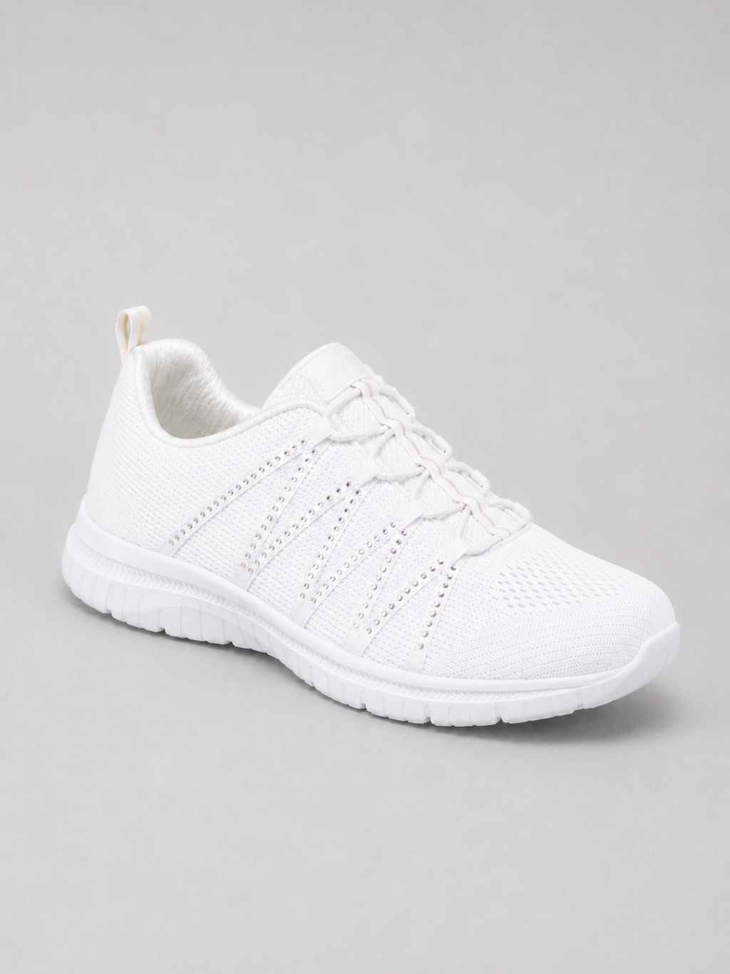 Ella | Women's Slip-On Knit Trainers – Lightweight Sparkle Walking Shoes