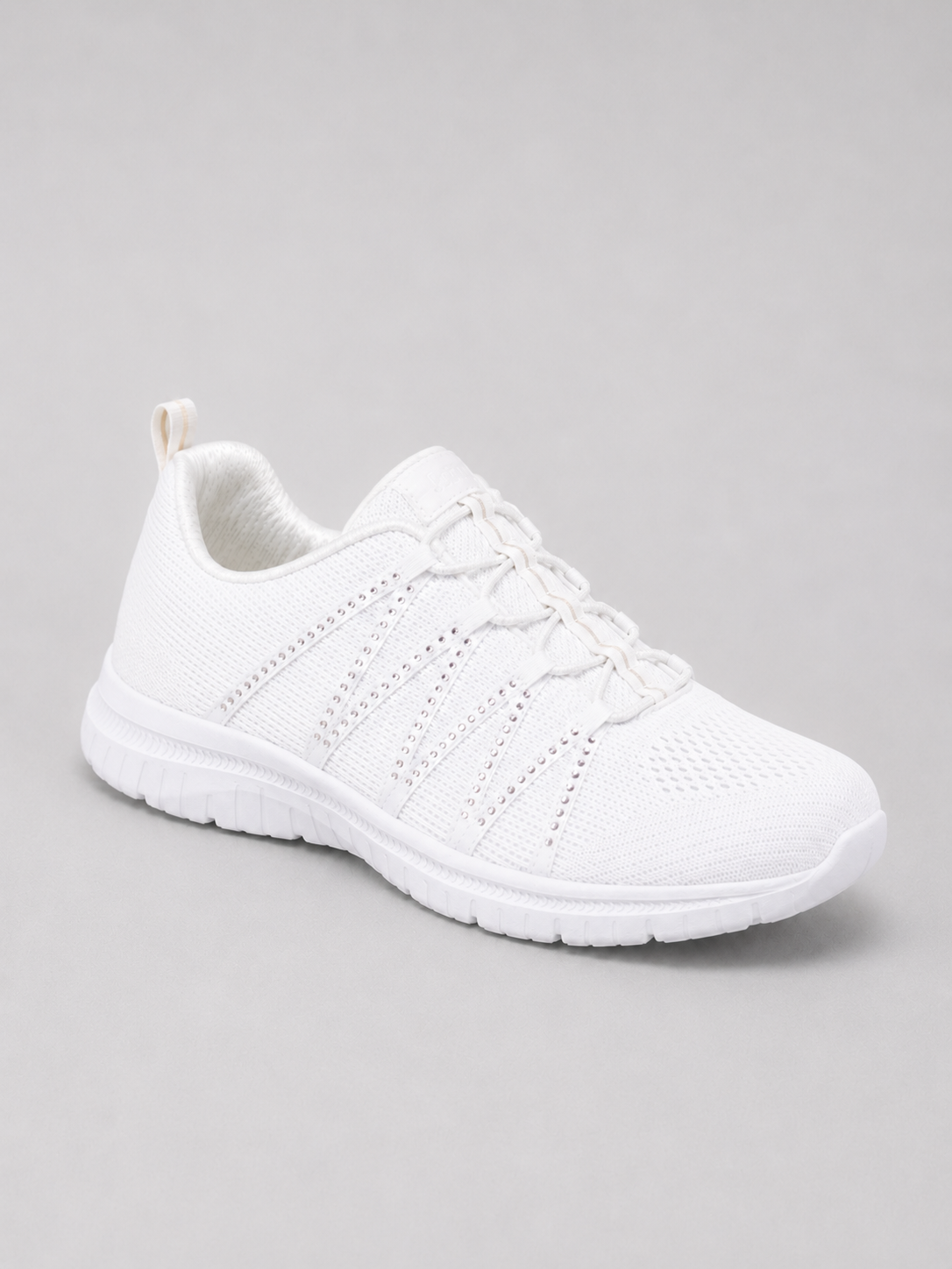 Ella | Women's Slip-On Knit Trainers – Lightweight Sparkle Walking Shoes