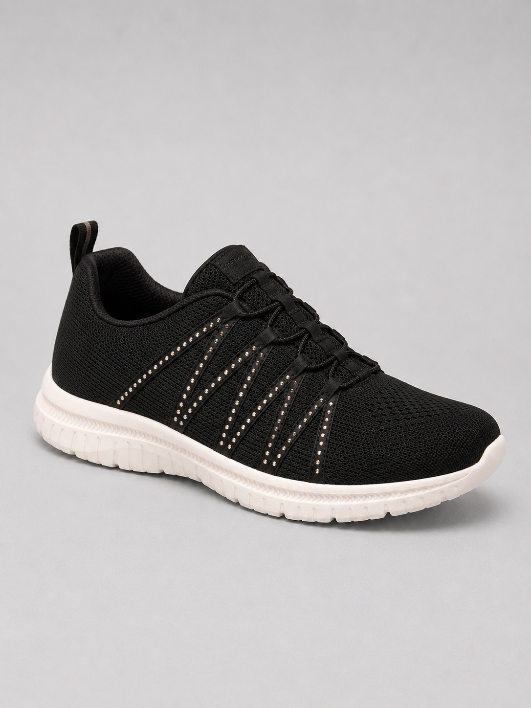 Ella | Women's Slip-On Knit Trainers – Lightweight Sparkle Walking Shoes