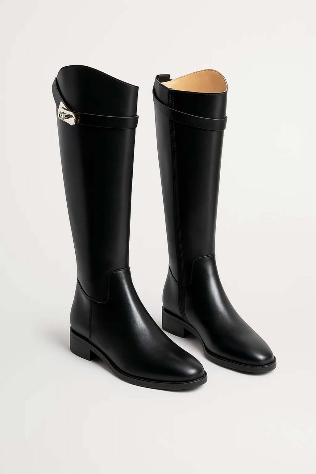 Isabelle | Women's Knee-High Boots - Buckle Detail Autumn Boots
