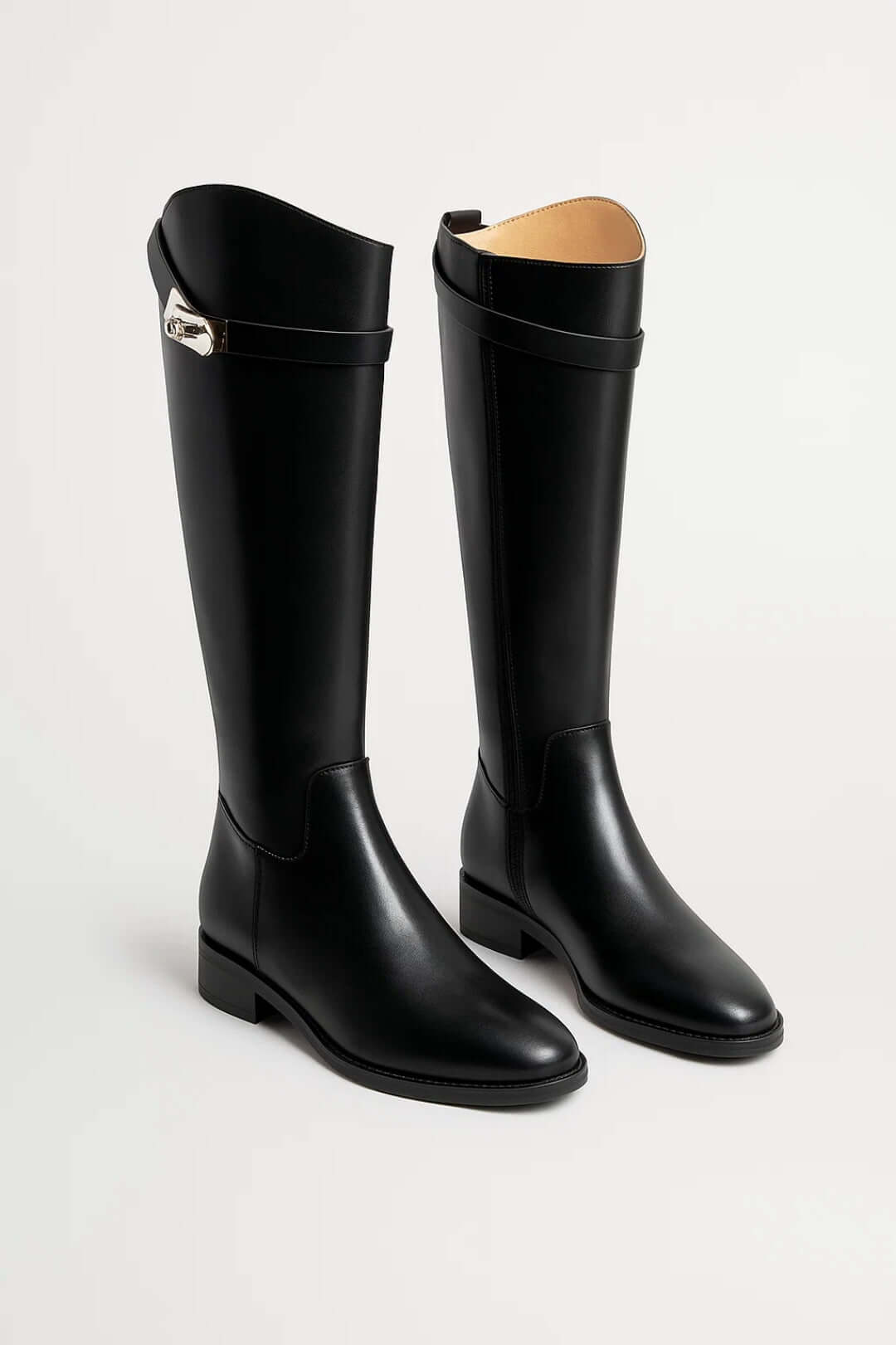 Isabelle | Women's Knee-High Boots - Buckle Detail Autumn Boots