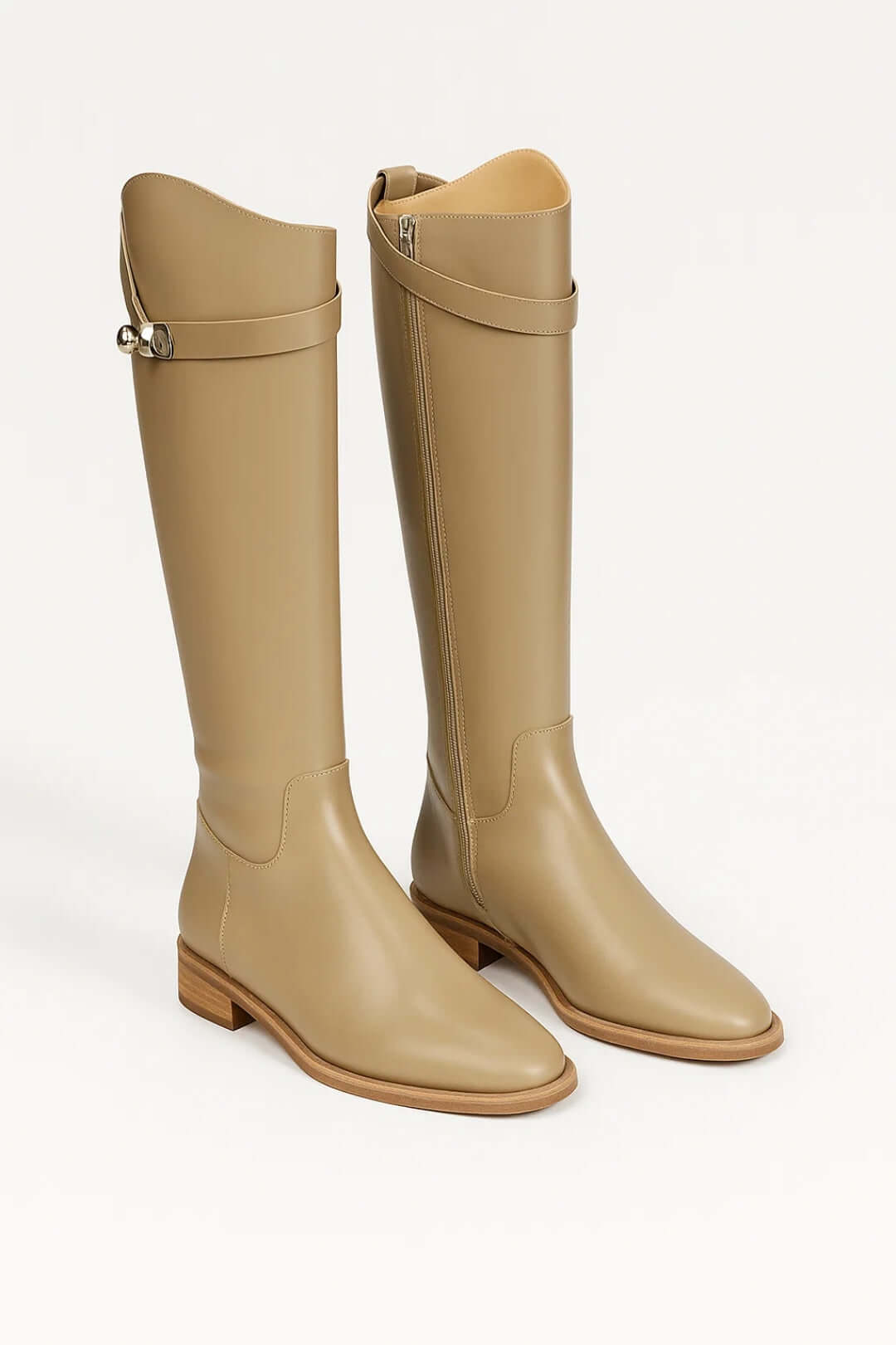 Isabelle | Women's Knee-High Boots - Buckle Detail Autumn Boots