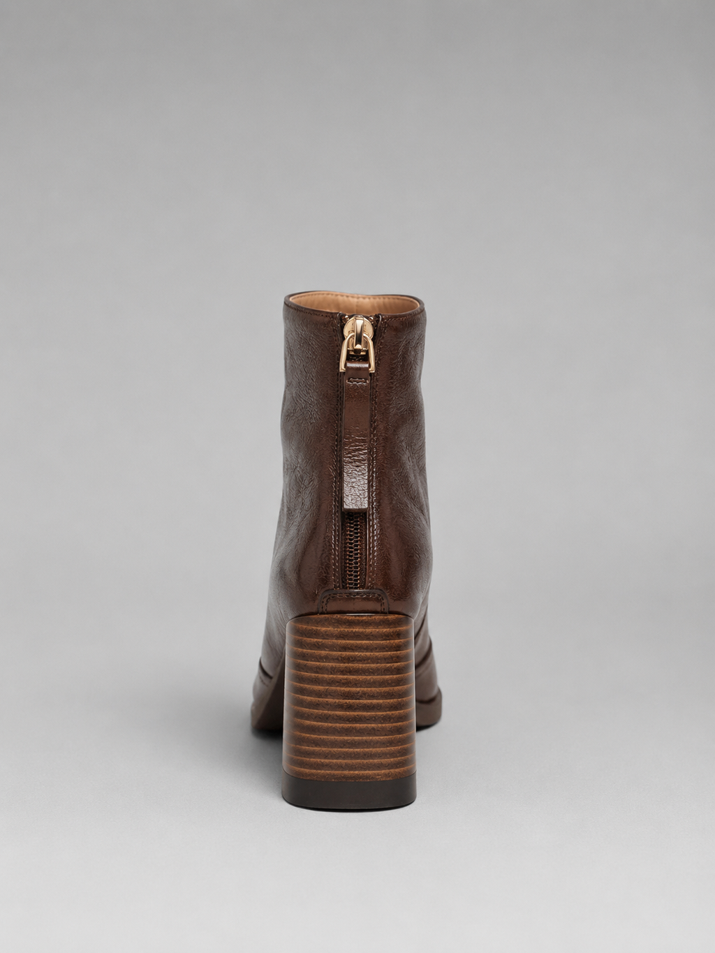 Sabrina | Women's Leather-Look Ankle Boots - Block Heel Zip Boots