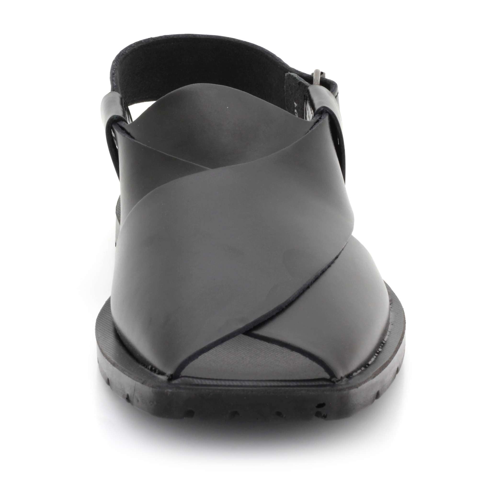 Kenneth | Men's Faux Leather Peshawari Sandals - Cross-Over Strap Ethnic Sandals