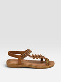 Edith | Women's Leather-Look Beaded Sandals - Adjustable Strap Summer Sandals