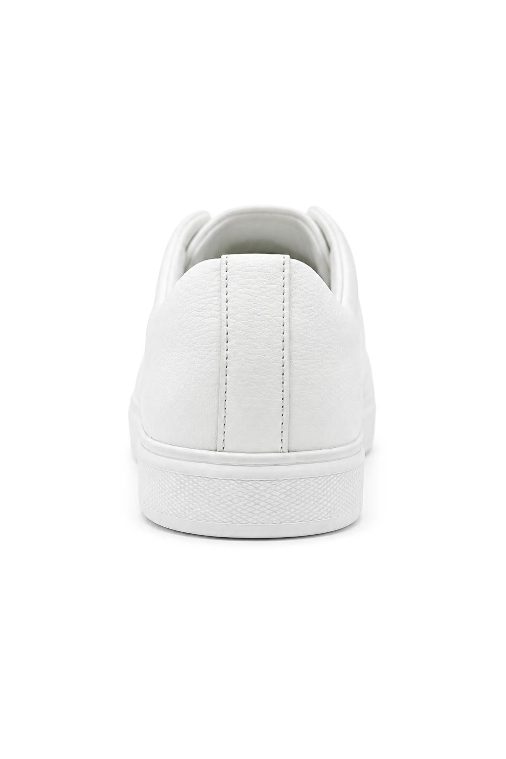 Norman | Men's White Faux Leather Slip-On Trainers - Smart Casual Sneakers