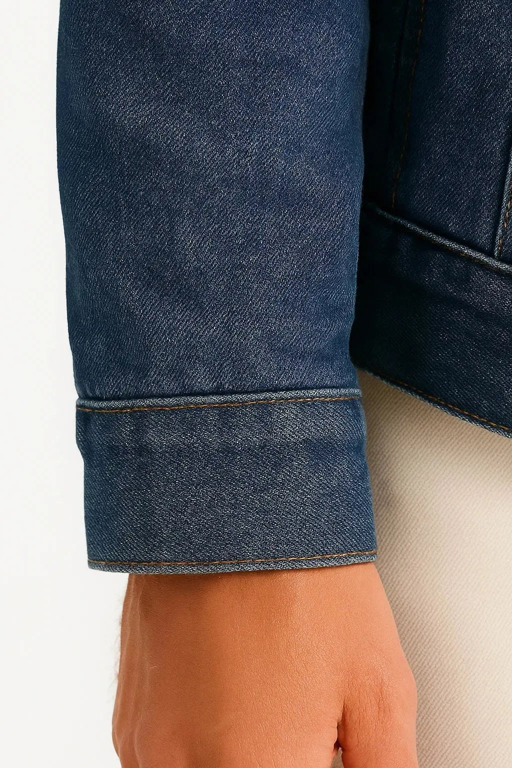 Grant | Men's Denim Sherpa Collar Jacket - Fleece-Lined Casual Trucker Jacket