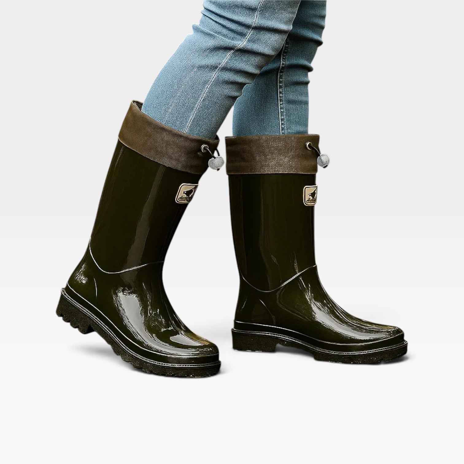 Bronwen | Women's Tall Waterproof Rain Boots - Adjustable Rubber Wellies