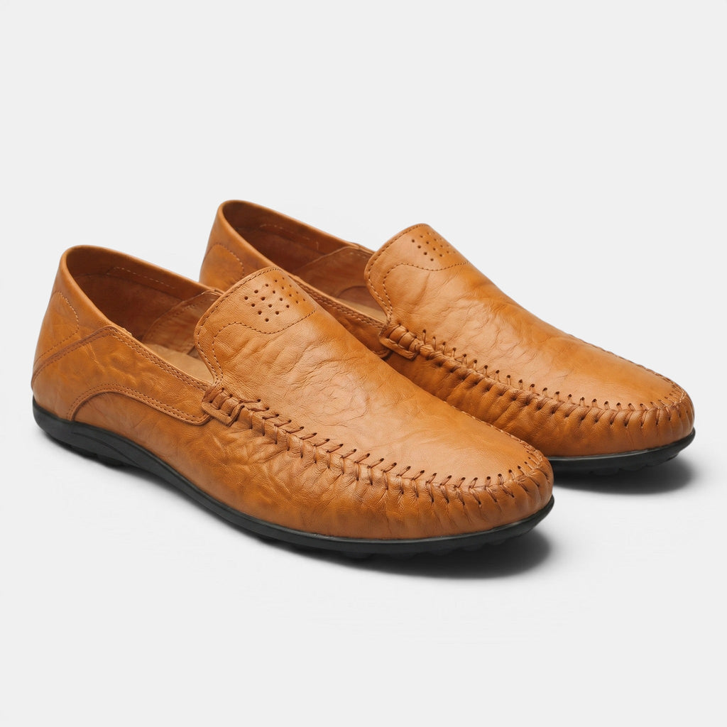 George | Men's Slip-On Driving Loafers Whipstitch Leather Casual Shoes
