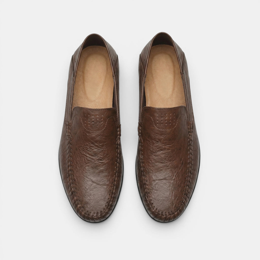 George | Men's Slip-On Driving Loafers Whipstitch Leather Casual Shoes