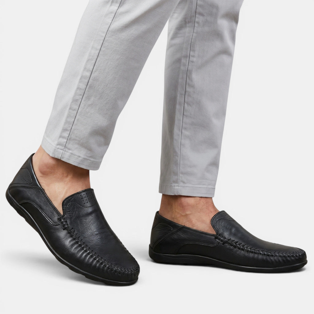 George | Men's Slip-On Driving Loafers Whipstitch Leather Casual Shoes