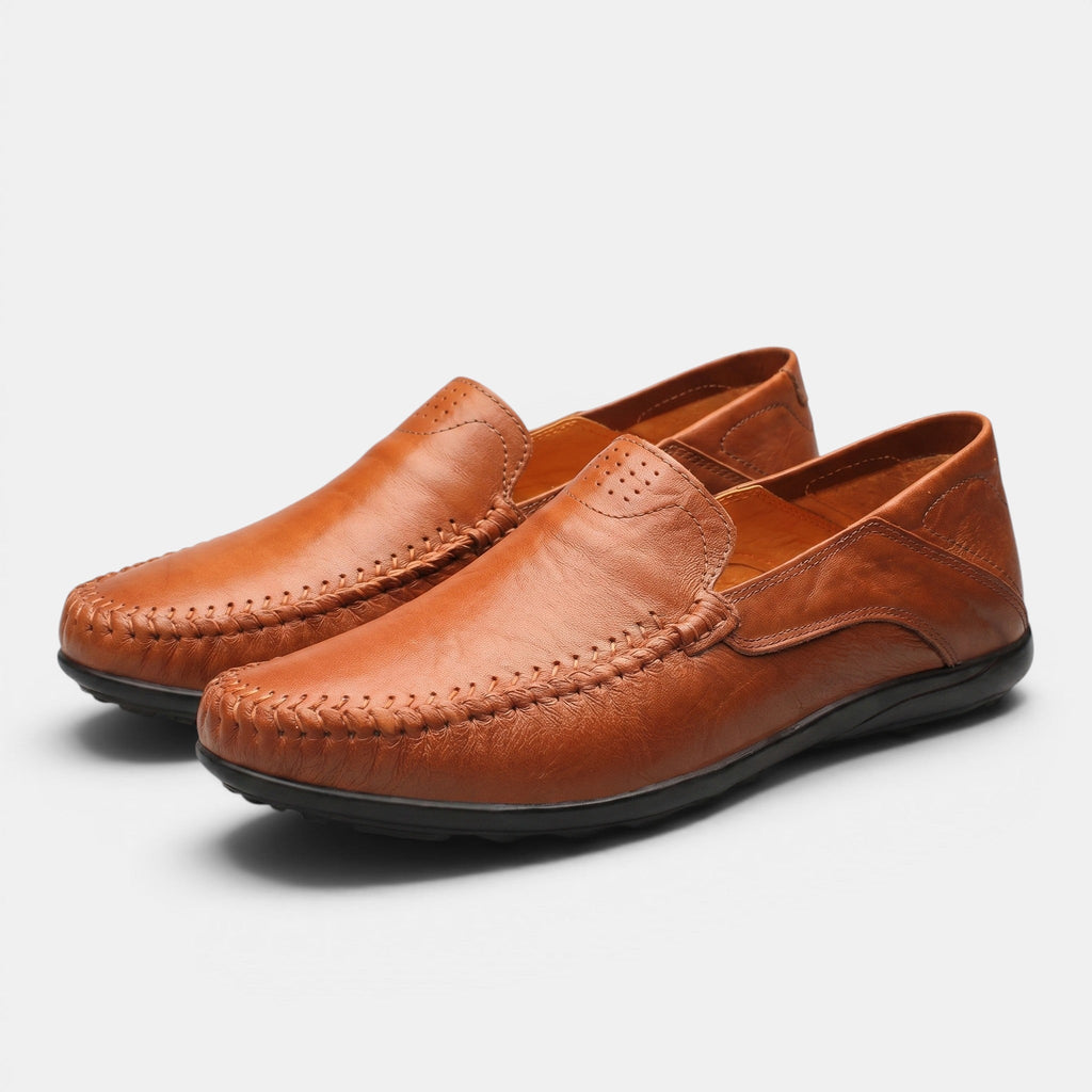 George | Men's Slip-On Driving Loafers Whipstitch Leather Casual Shoes