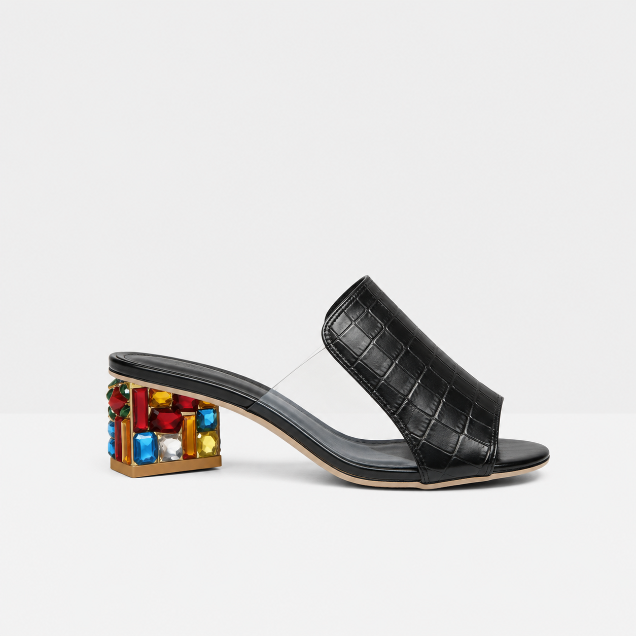 Charlotte | Women's Block Heel Slide Sandals Elegant Style