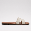 Lydia | Women's Flat Slide Sandals – Leather-Look Summer Shoes
