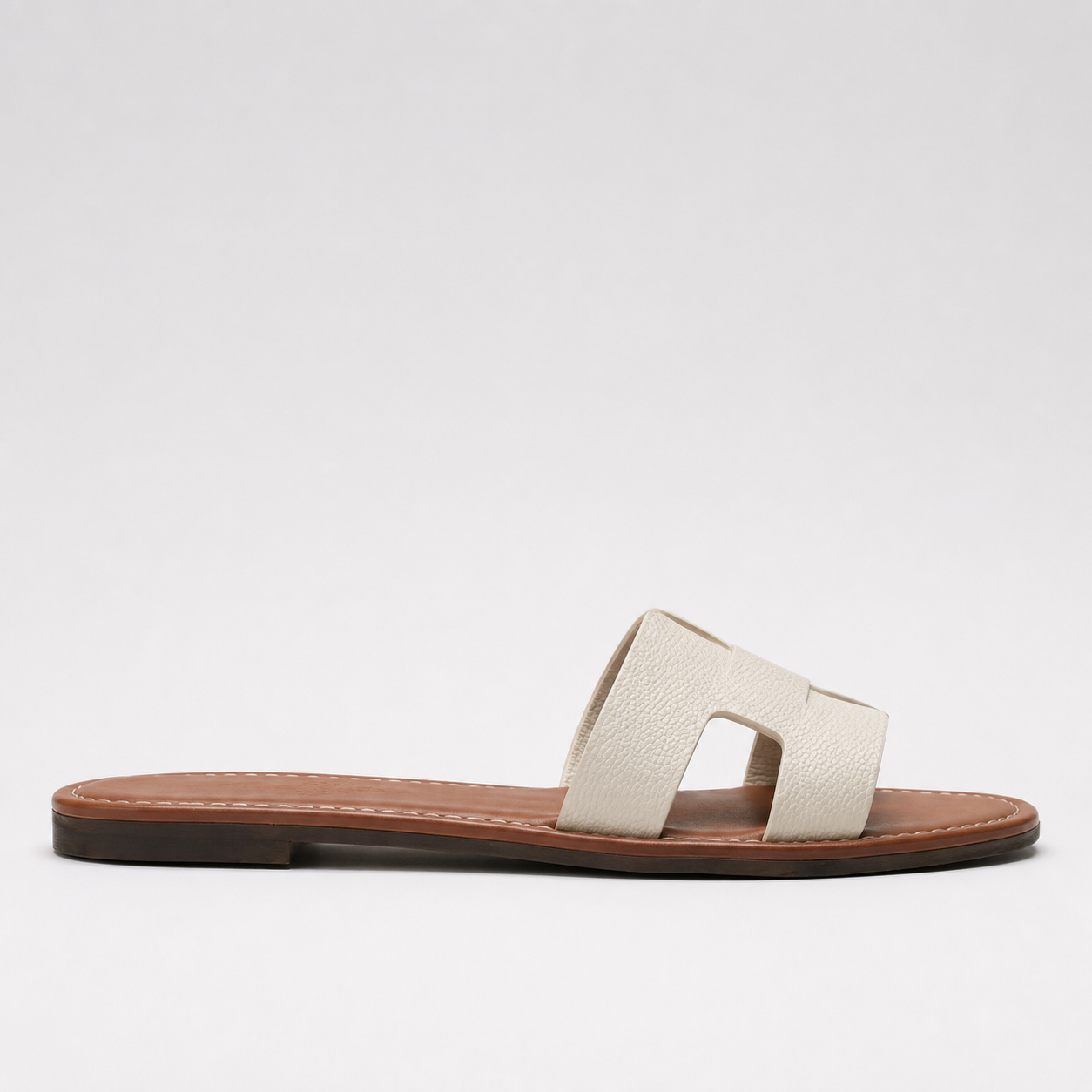 Lydia | Women's Flat Slide Sandals – Leather-Look Summer Shoes