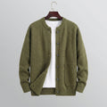 Wendell | Men's Knit Button-Front Cardigan - Crew Neck Relaxed Fit Knitwear