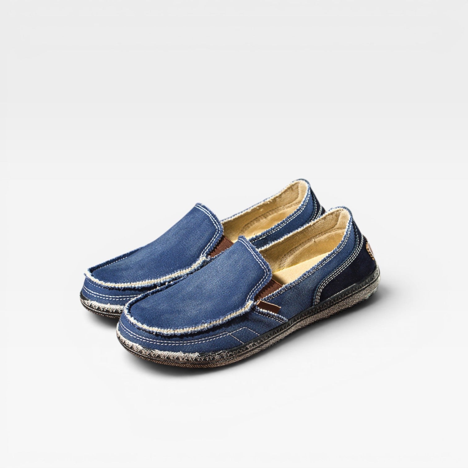 Mason | Men's Canvas Slip-On Loafers – Distressed Moccasin Shoes for Everyday Wear