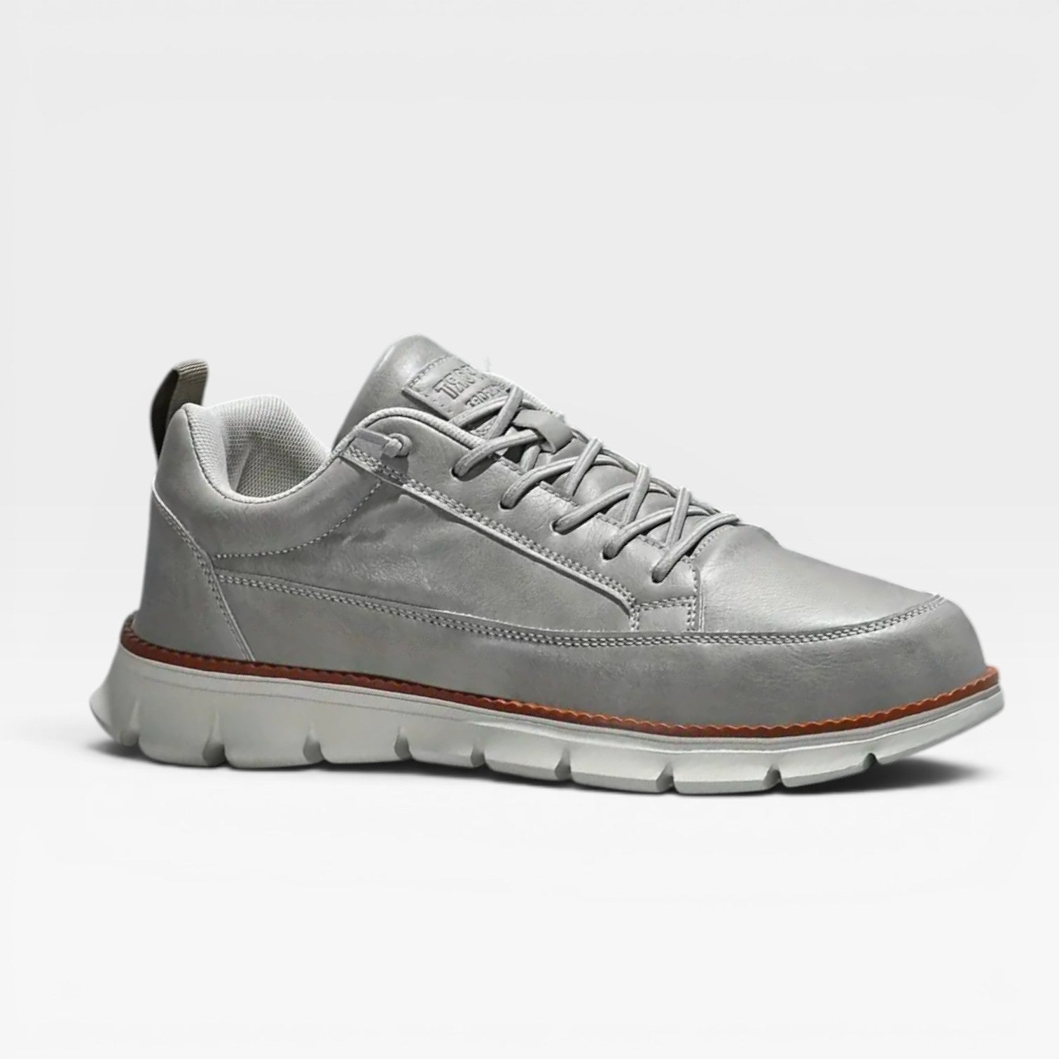 James | Men's Casual Leather Trainers - Lace-Up Cushioned Everyday Sneakers