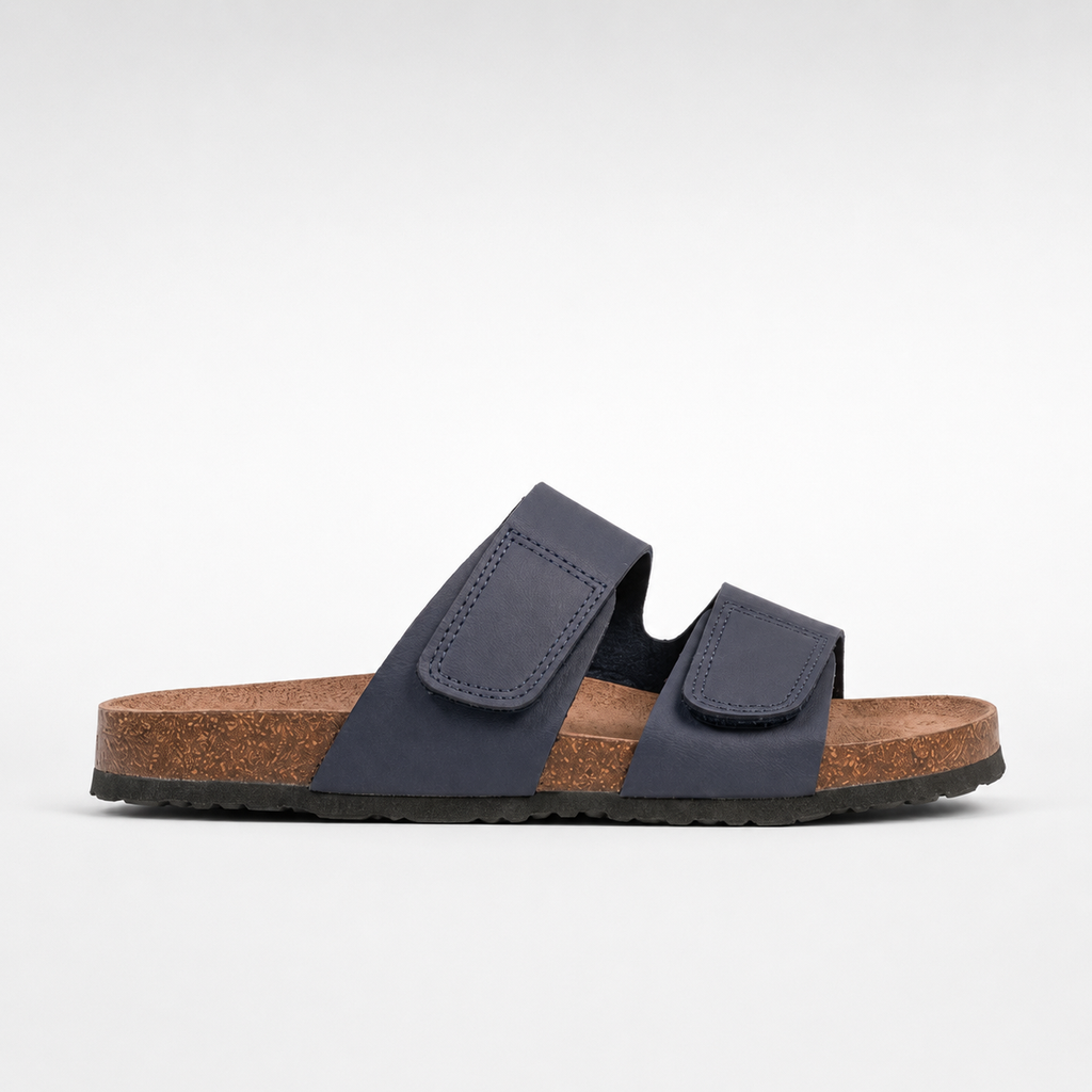 Theo | Men's Double Strap Slides – Adjustable Open-Toe Sandals