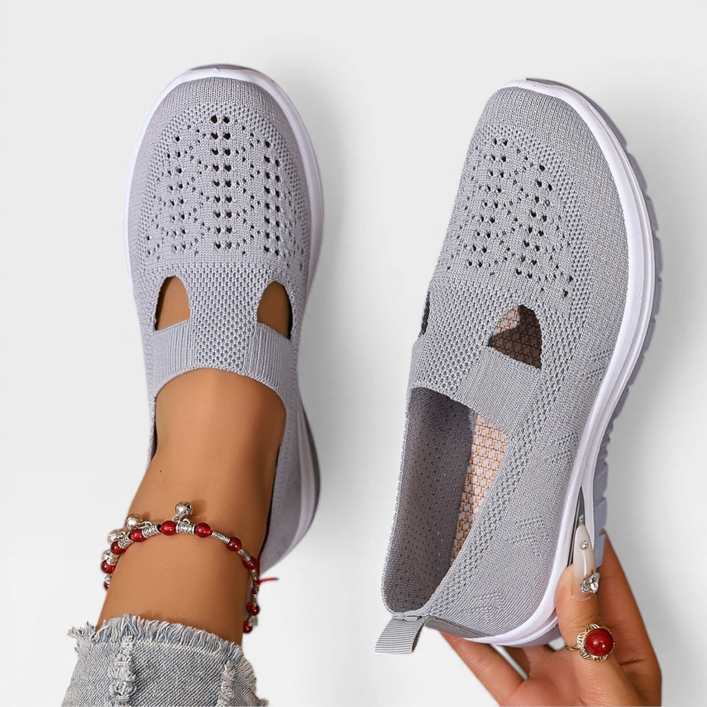 Women's Knit Slip-On Walking Trainers – Breathable Lightweight