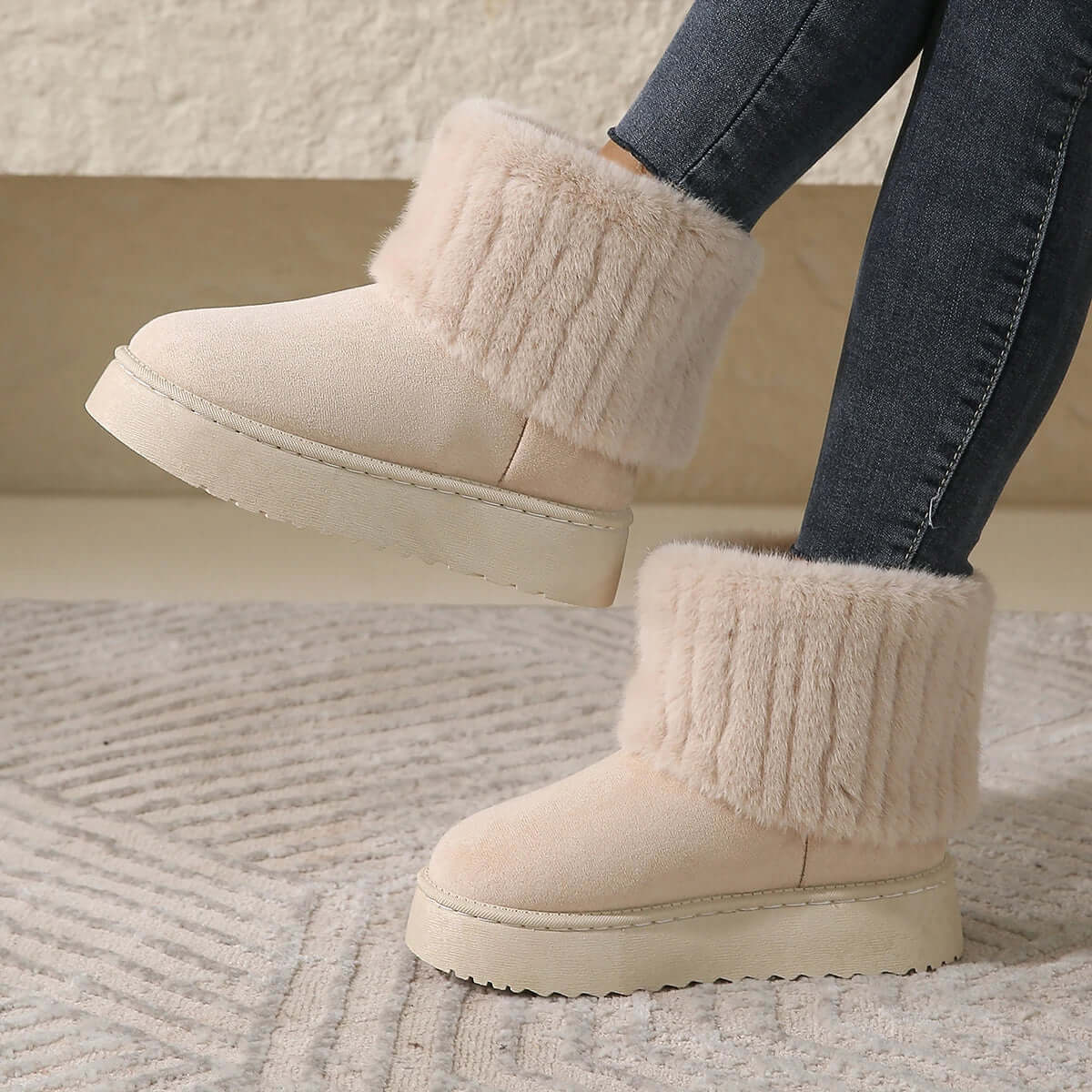 Bethan | Women's Warm Winter Boots - Cosy Round-Toe Ankle Boots