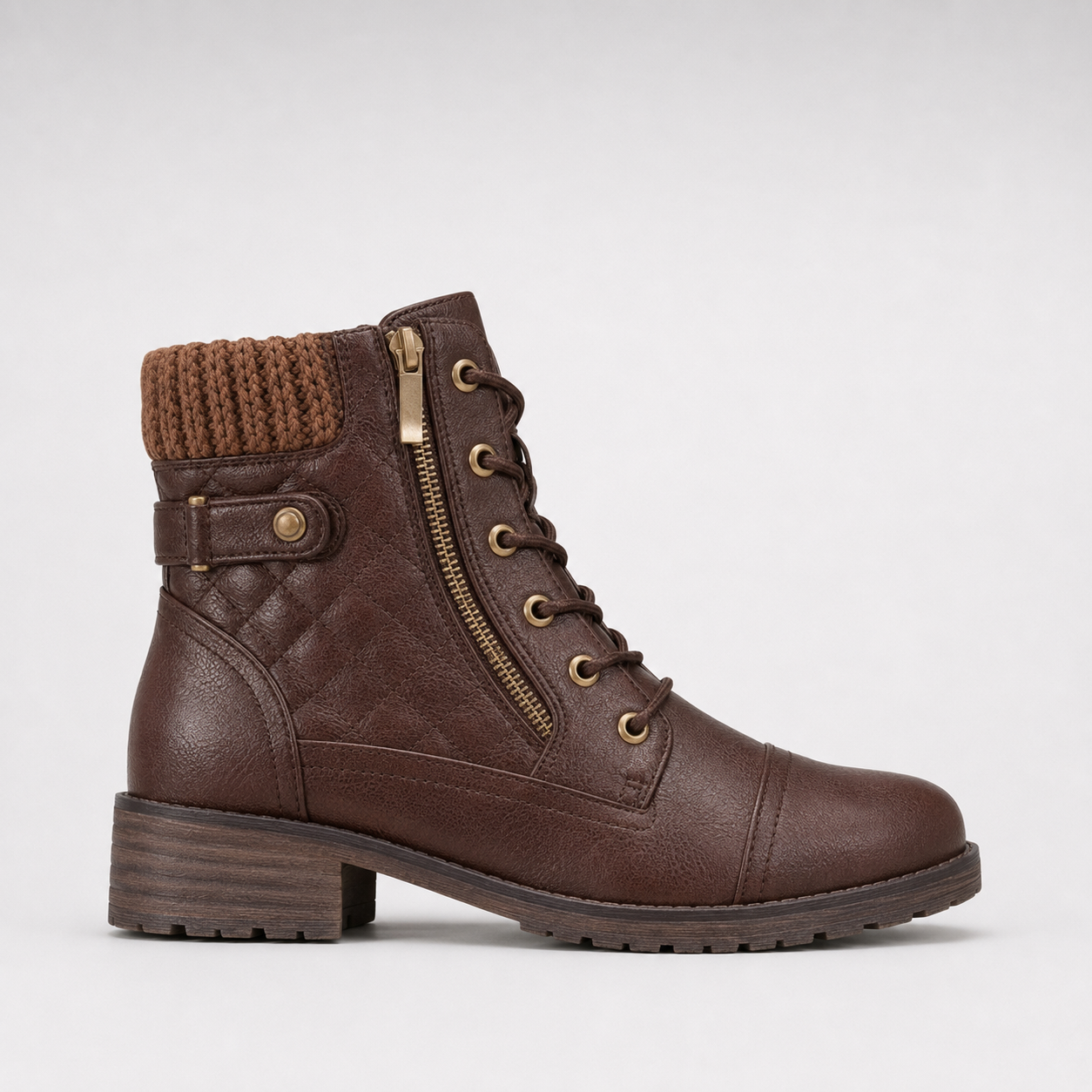 Valencia | Women's Leather Ankle Boots – Side-Zip Low Block Heel Boots