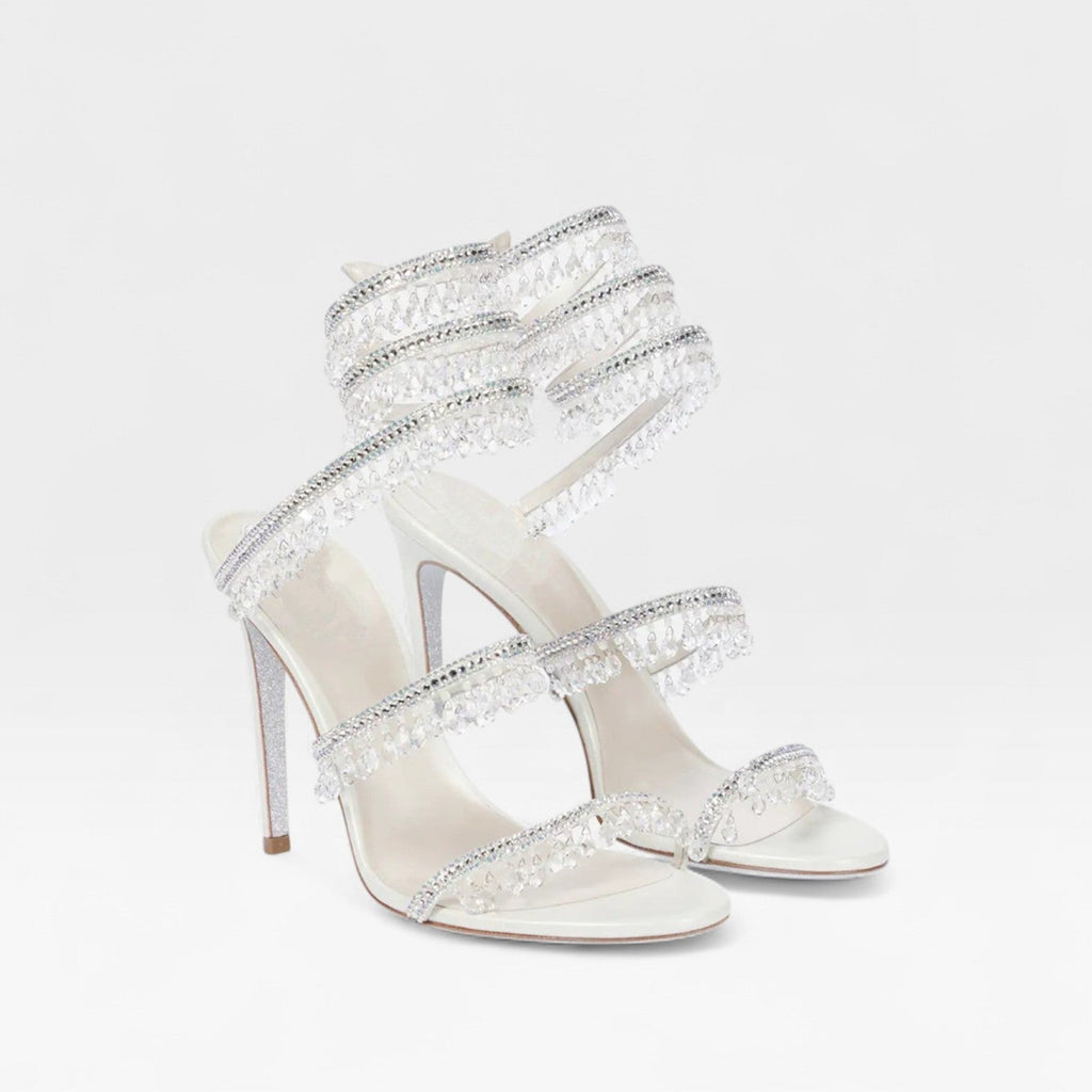 Anouk | Women's Crystal Strappy Heels – Elegant Evening Sandals
